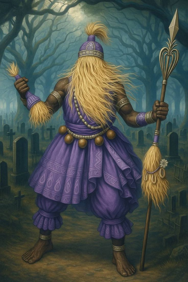 Ilustração do Orixá Xapanã em arte linear